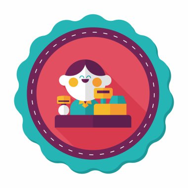 dükkan sahibi uzun gölge, eps10 düz simgesiyle