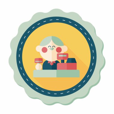 dükkan sahibi uzun gölge, eps10 düz simgesiyle