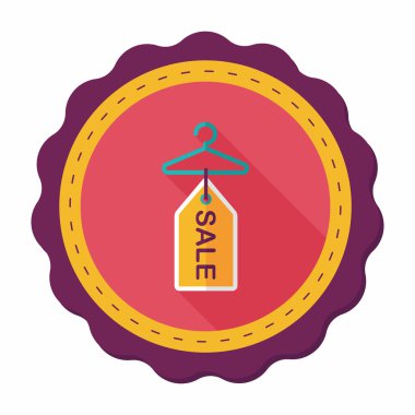 alışveriş elbise askısı uzun gölge, eps10 düz simgesiyle