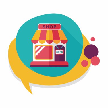 Uzun Gölge, eps10 ile alışveriş mağazası düz simgesi