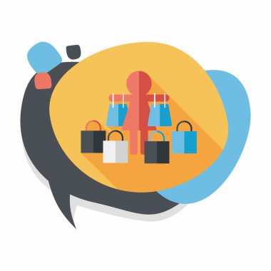 Uzun Gölge, eps10 Satılık Alışverişkoliğin düz simgesiyle