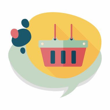 Uzun Gölge, eps10 ile alışveriş sepeti düz simgesi