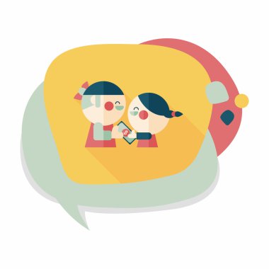 Sevgililer alışveriş uzun gölge, eps10 düz simgesiyle