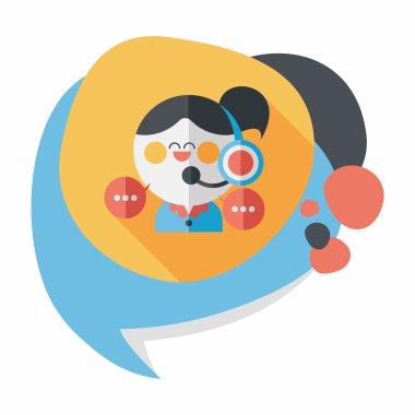 müşteri telefon hizmeti düz simgesi ile uzun gölge, eps10