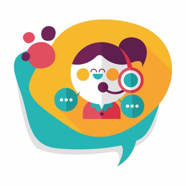 müşteri telefon hizmeti düz simgesi ile uzun gölge, eps10