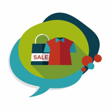 alışveriş giyim uzun gölge, eps10 düz simgesiyle