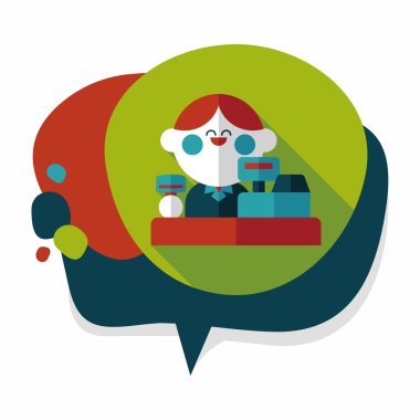 dükkan sahibi uzun gölge, eps10 düz simgesiyle