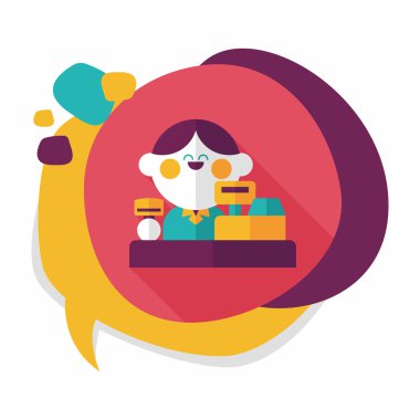 dükkan sahibi uzun gölge, eps10 düz simgesiyle