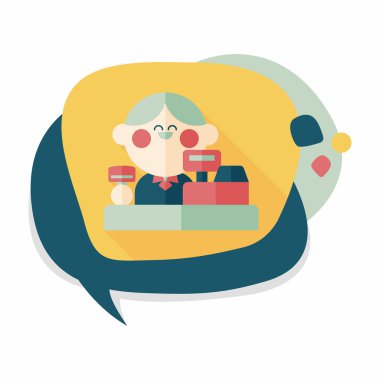 dükkan sahibi uzun gölge, eps10 düz simgesiyle