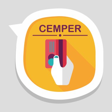 Uzun Gölge, eps10 ile alışveriş kredi kartı düz simgesi