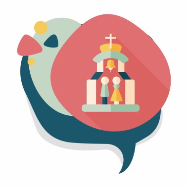 Uzun gölgeli Chruch Düz Simgesi 'nde düğün seremonisi.