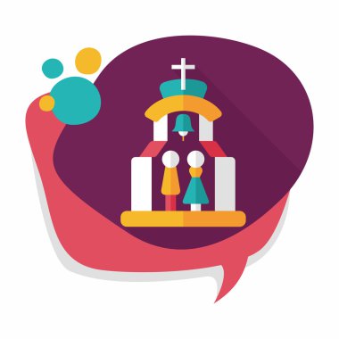 Uzun gölgeli Chruch Düz Simgesi 'nde düğün seremonisi.