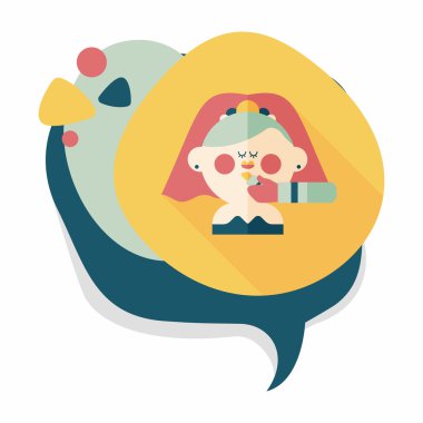 Gelinin düz ikonu, uzun gölgeli, eps10