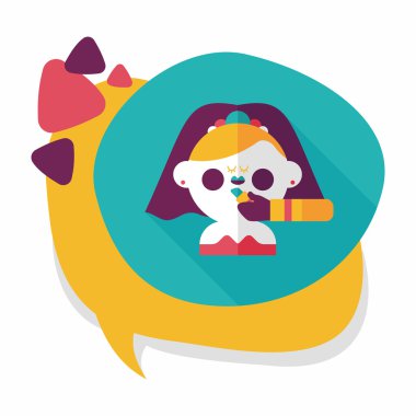 Gelinin düz ikonu, uzun gölgeli, eps10