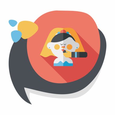 Gelinin düz ikonu, uzun gölgeli, eps10