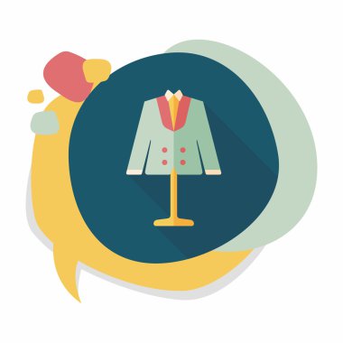 damat takım elbise düz simgesi ile uzun gölge, eps10 düğün