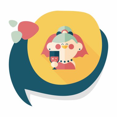 Gelinin düz ikonu, uzun gölgeli, eps10