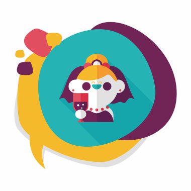 Gelinin düz ikonu, uzun gölgeli, eps10