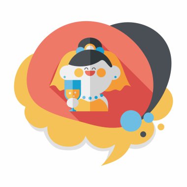 Gelinin düz ikonu, uzun gölgeli, eps10