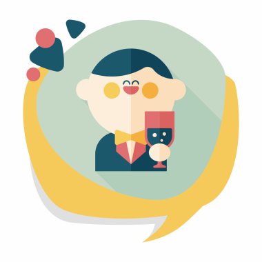 Düğün damat uzun gölge, eps10 düz simgesiyle