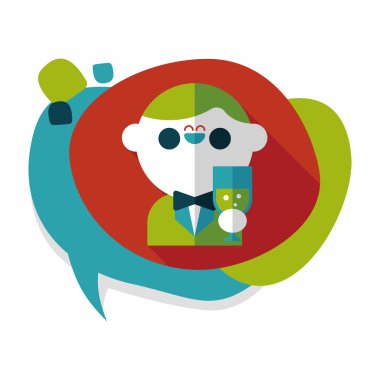 Düğün damat uzun gölge, eps10 düz simgesiyle