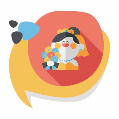 Gelinin düz ikonu, uzun gölgeli, eps10