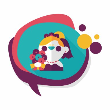 Gelinin düz ikonu, uzun gölgeli, eps10