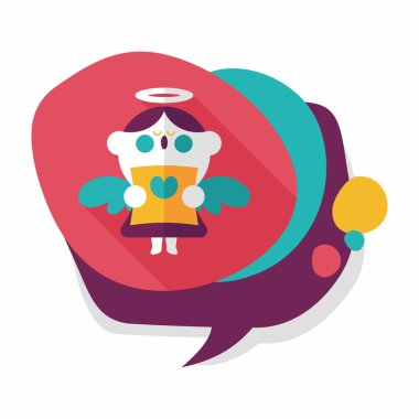 Düğün melek Korosu düz simgesiyle uzun gölge, eps10