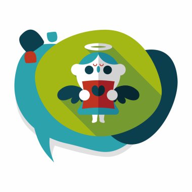 Düğün melek Korosu düz simgesiyle uzun gölge, eps10