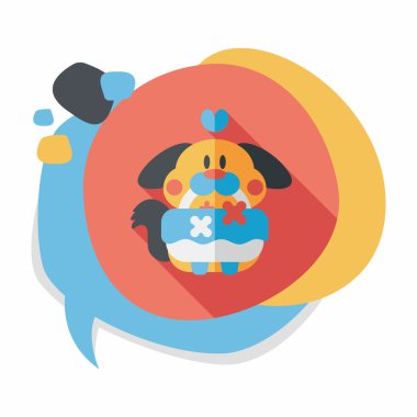 Gelinlik çiçeği düz ikonu, uzun gölge, eps10