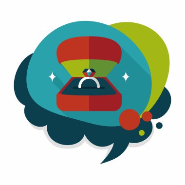 Elmas yüzük düz simgesi ile uzun gölge, eps10 teklif