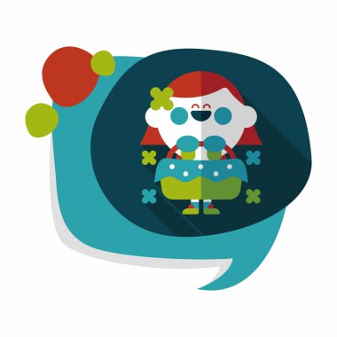 düğün çiçeği kız düz ikon, uzun gölge, eps10