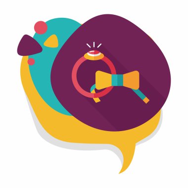 düz uzun gölge, eps10 simgesiyle damat kravat ve yüzük