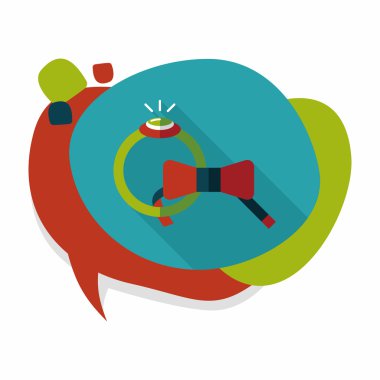 düz uzun gölge, eps10 simgesiyle damat kravat ve yüzük