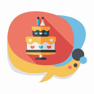 Düğün pastası uzun gölge, eps10 düz simgesiyle