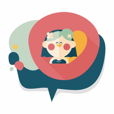 Gelinin düz ikonu, uzun gölgeli, eps10