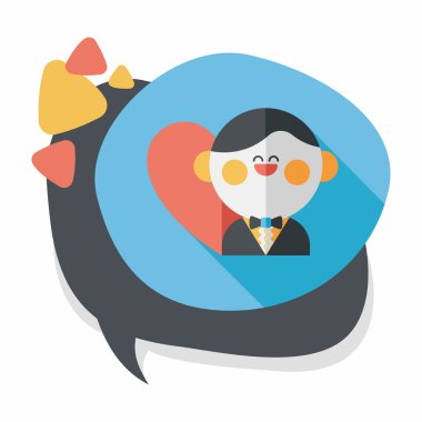 Düğün damat uzun gölge, eps10 düz simgesiyle