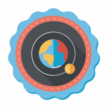 Uzun Gölge, eps10 ile alan gezegen düz simgesi