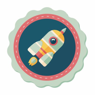 Uzun Gölge, eps10 ile alan roket düz simgesi