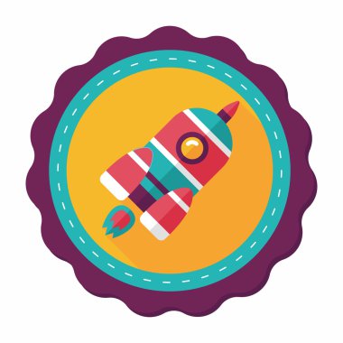 Uzun Gölge, eps10 ile alan roket düz simgesi