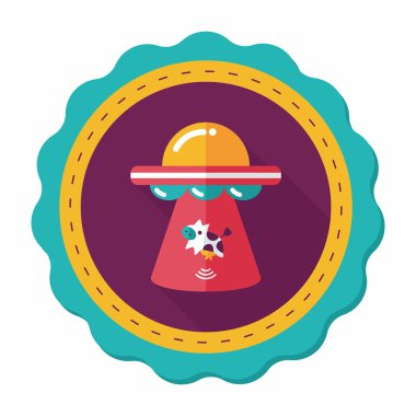 Uzun Gölge, eps10 ile uzay Ufo düz simgesi