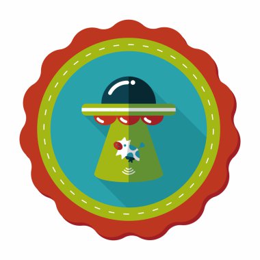 Uzun Gölge, eps10 ile uzay Ufo düz simgesi