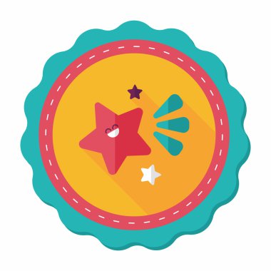 Uzay yıldız düz simgesi ile uzun gölge, eps10