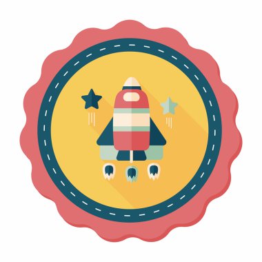 Uzun Gölge, eps10 ile alan roket düz simgesi