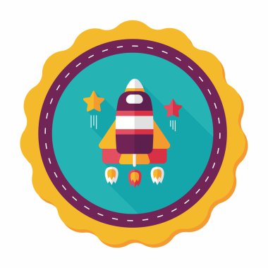 Uzun Gölge, eps10 ile alan roket düz simgesi