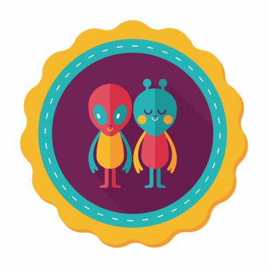 Uzun Gölge, eps10 ile alan yabancı dostluk düz simgesi