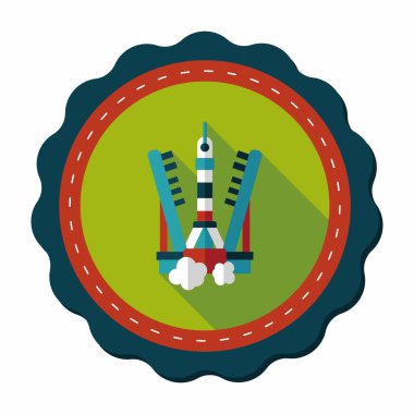 Uzun Gölge, eps10 ile alan roket düz simgesi