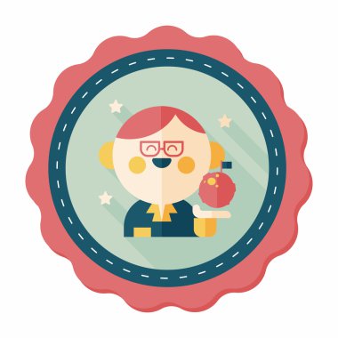 Uzay bilim adamları uzun gölge, eps10 düz simgesiyle