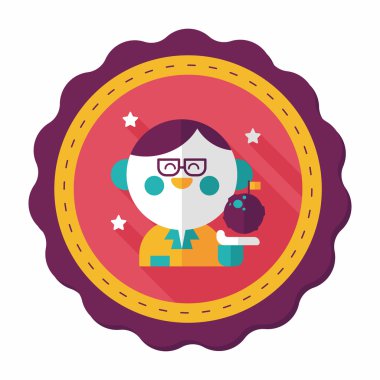 Uzay bilim adamları uzun gölge, eps10 düz simgesiyle