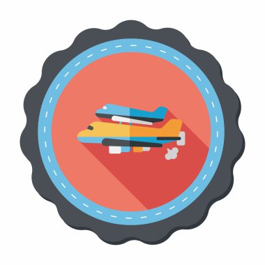 Uzay gemisi ile uzun gölge, eps10 düz simgesi